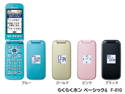 docomo F-01G ブルー らくらくホン ベーシック4 283-