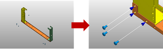 図1. 組み付け対象部品を自動的に拡大表示