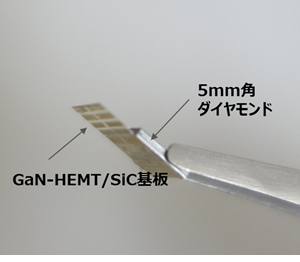 図4 本技術により接合したGaN-HEMTのSiC基板とダイヤモンド