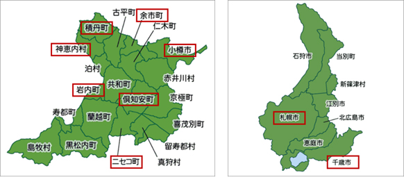 Wi-Fiパケットセンサー設置エリア（計40台） 地図：北海道ホームページより引用