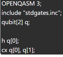 図5 OpenQASM形式のプログラム
